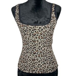 Leopard Print Fleece Lined Women’s Tank Top